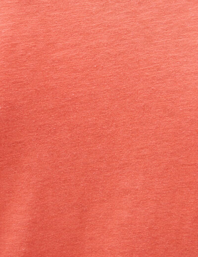 T-shirt manches courtes rouge fonc&eacute; femme