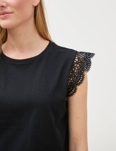 T-shirt manches courtes noir femme