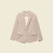 Blazer ajust&eacute; manches longues doubl&eacute; beige femme