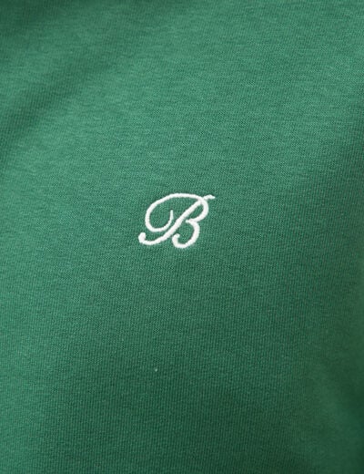 Polo manches longues broderie vert homme