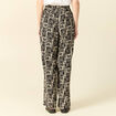 Pantalon large taille haute creme femme