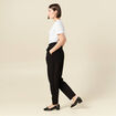 Pantalon carotte taille haute noir femme