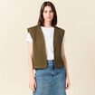 Gilet sans manches matelassé vert kaki femme