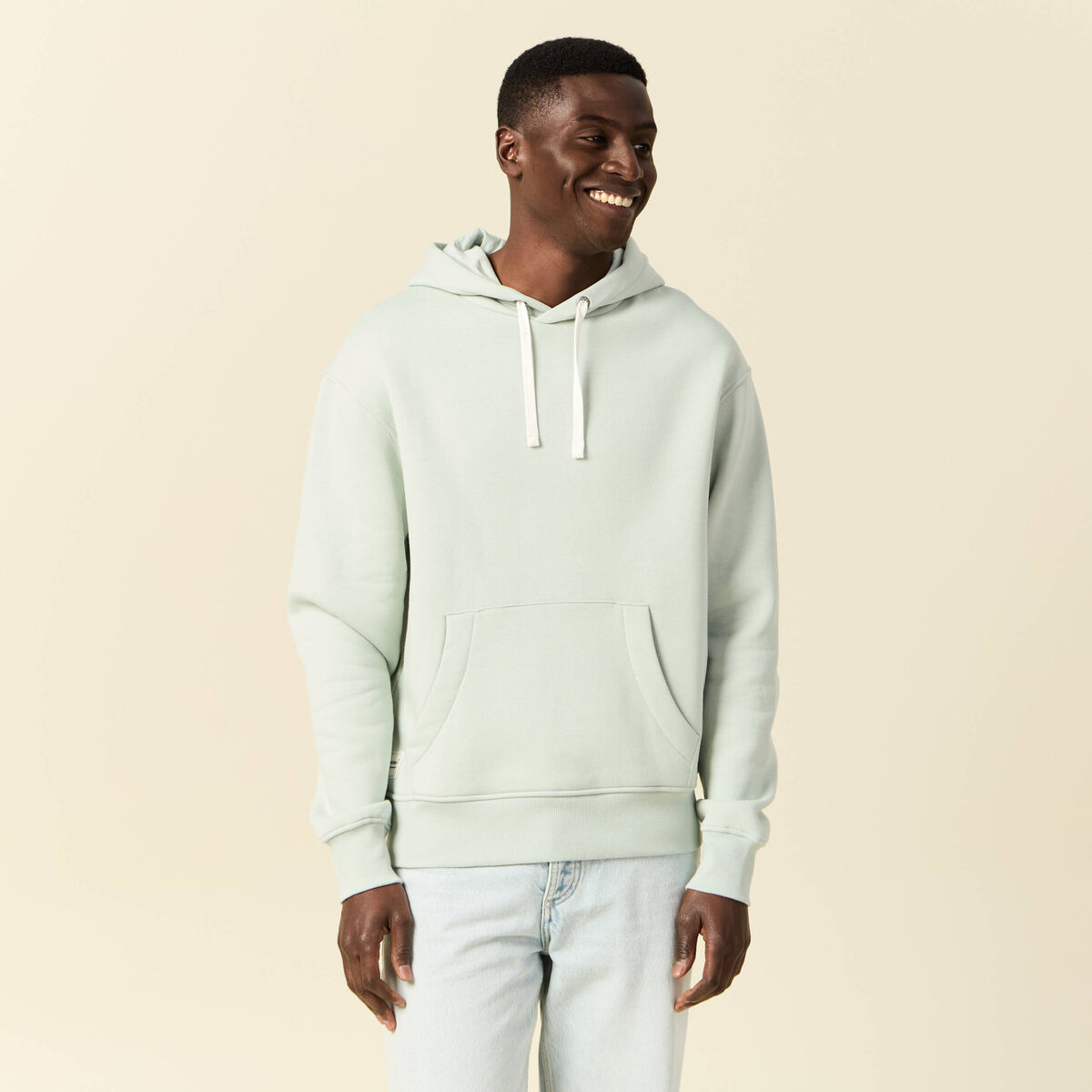 Sweat &agrave; capuche vert clair homme