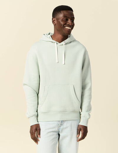 Sweat &agrave; capuche vert clair homme