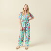 Pantalon fluide large multicolore femme