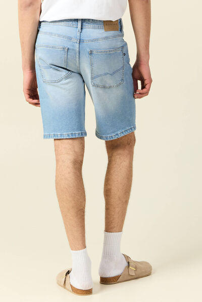 Bermuda confort ultra stretch denim bleach homme