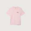 T-shirt droit en coton col rond rose poudr&eacute;e homme