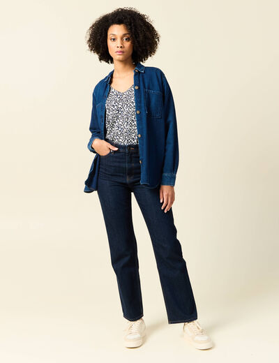 T-shirt manches courtes bleu femme