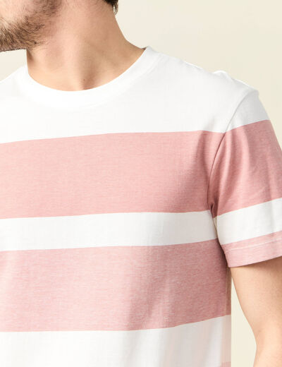T-shirt manches courtes rose pastel homme