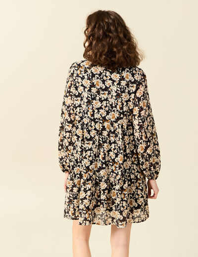 Robe évasée éco-responsable noir femme