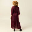 Robe manches 3/4 doubl&eacute;e bordeaux femme
