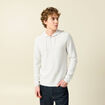 Pull fin en coton &agrave; capuche ecru homme
