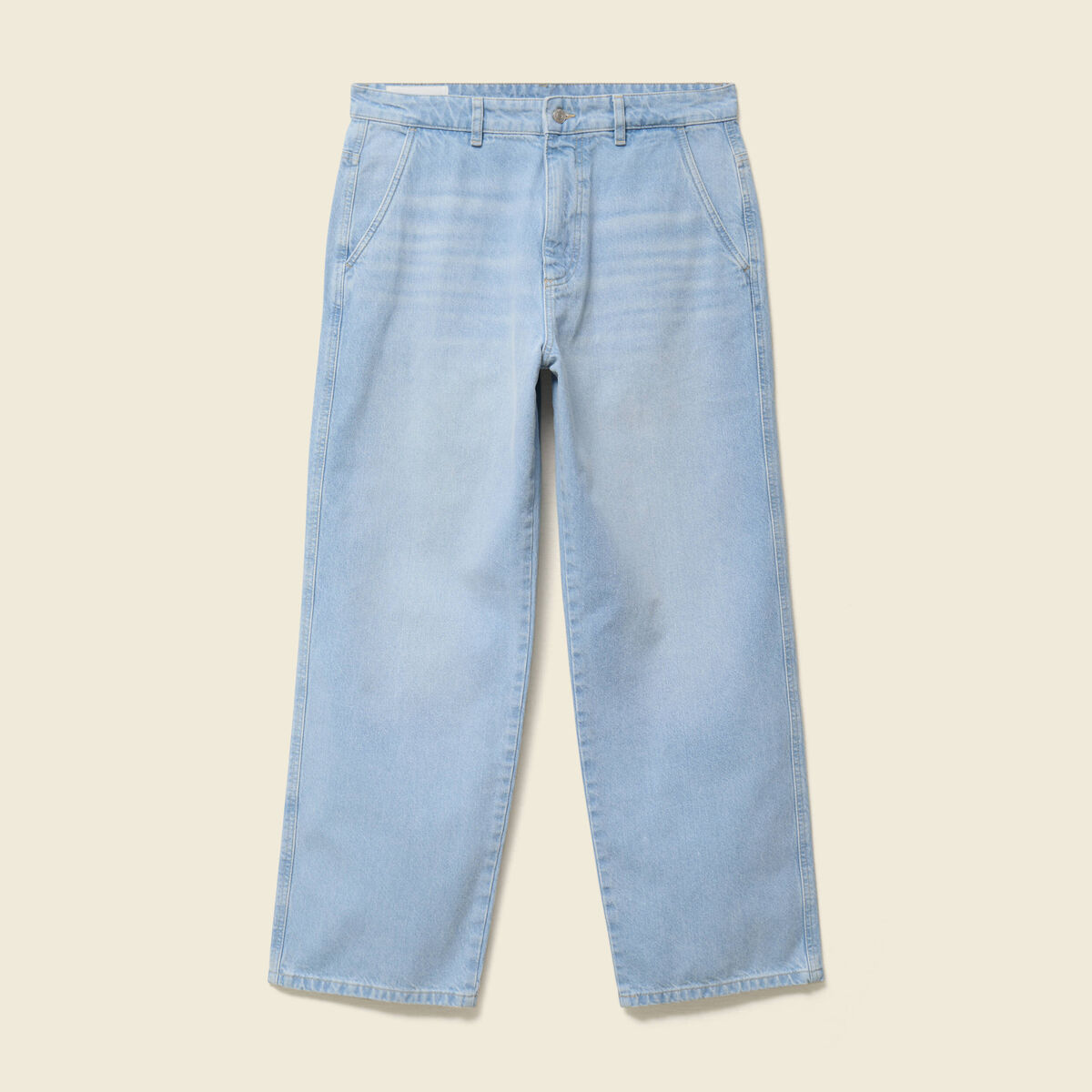 Jeans loose longueur 32 en coton denim snow bleach homme