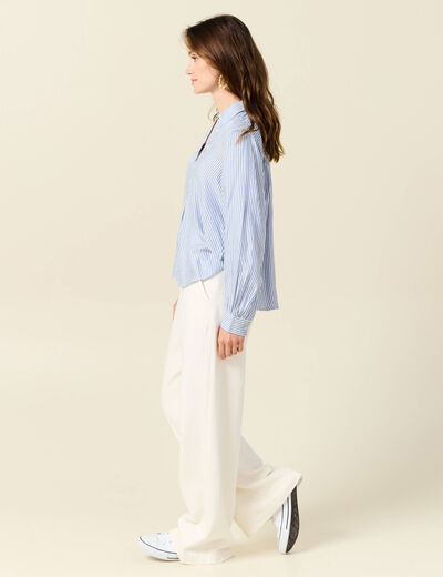 Blouse manches longues ecru femme
