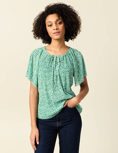 T-shirt manches courtes vert femme