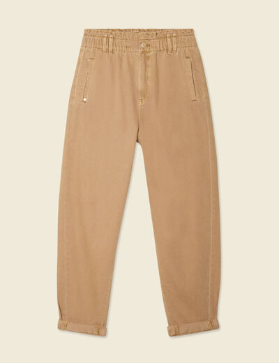 Jeans slouchy 7/8ème vert kaki femme
