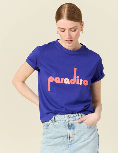 T-shirt éco-responsable bleu violet femme