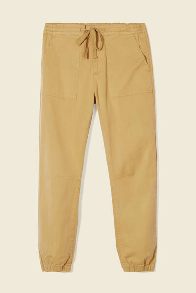 Jogger droit bas resserré vert olive homme