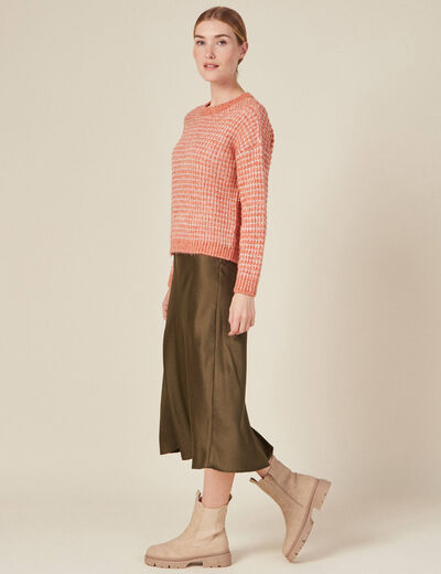 Pull manches longues rouge clair femme