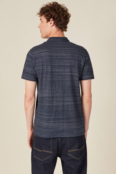 Polo manches courtes bleu marine homme