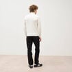 Pull fin col montant manches longues ecru homme