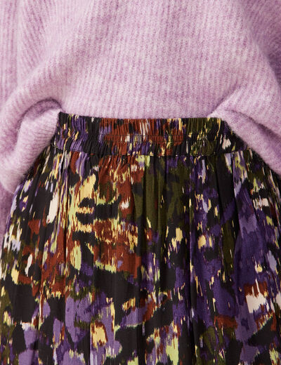 Jupe longue patineuse noir femme