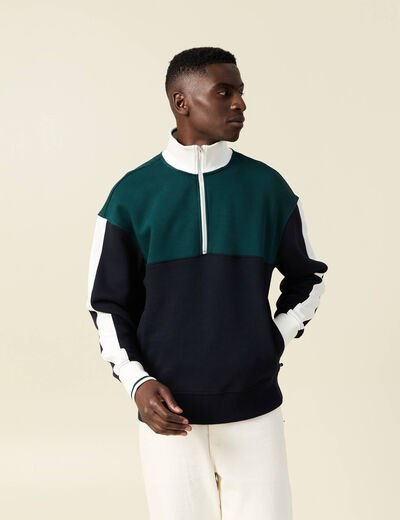 Sweat manches longues bleu marine homme