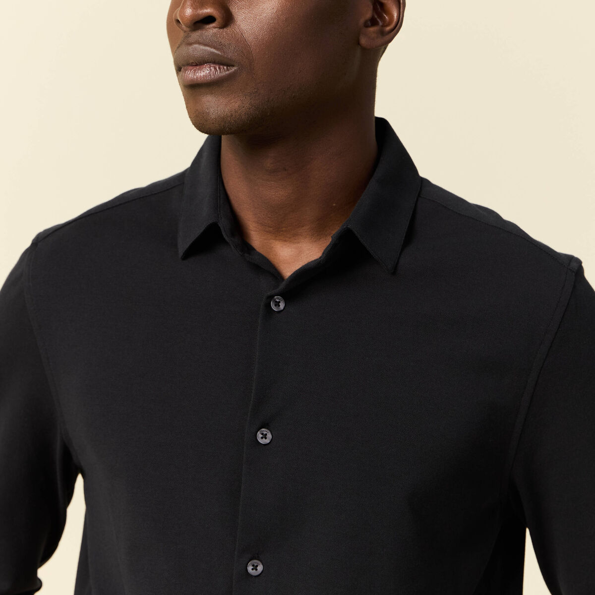 Chemise manches longues noir homme