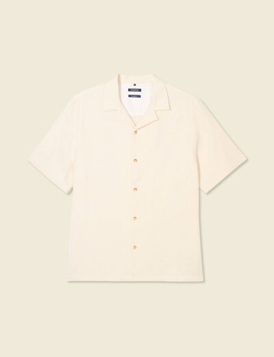 Chemise manches courtes ecru homme