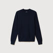 Pull manches longues col rond bleu marine homme