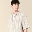 Chemise col classique manches courtes ecru homme