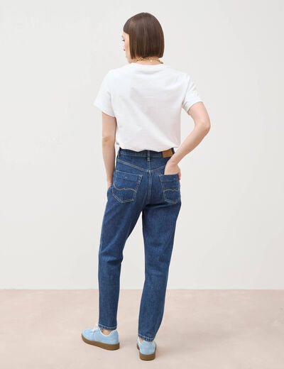 Jeans mom 7/8&egrave;me bleu clair femme