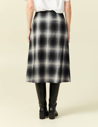 Jupe &eacute;vas&eacute;e en coton noir femme