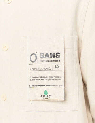 Surchemise manches longues ecru homme