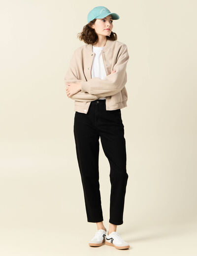 Jeans mom 7/8ème denim noir femme