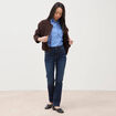 Jeans regular 7/8&egrave;me denim brut femme