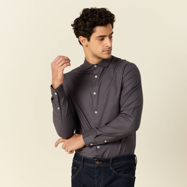chemise eco responsable gris fonce homme Chemise éco-responsable gris foncé homme