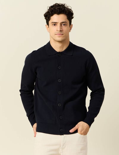 Gilet manches longues bleu marine homme