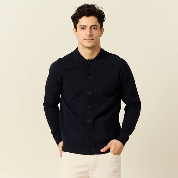 gilet manches longues bleu marine homme Gilet manches longues bleu marine homme