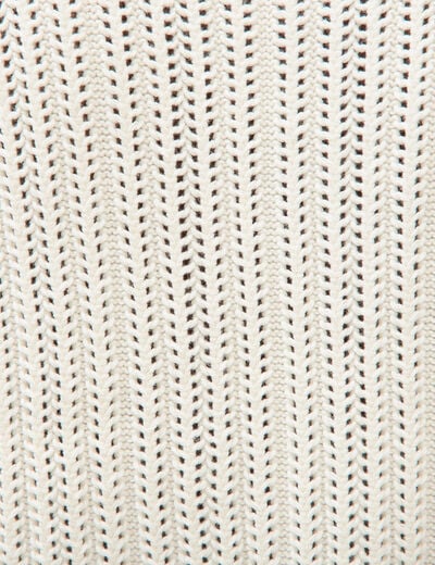 Pull sans manches col rond en coton ecru homme