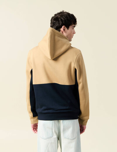 Sweat zippé à capuche bleu marine homme
