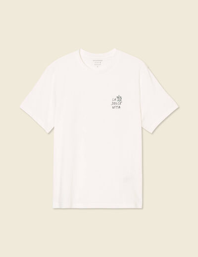T-shirt manches courtes ecru homme