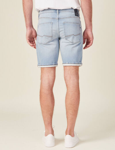 Bermuda confort ultra stretch denim bleach homme