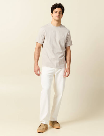 Jeans relax 5 poches denim blanc homme