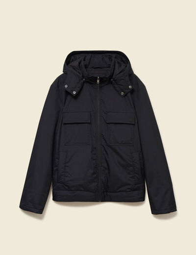 Blouson capuche doublure noir homme
