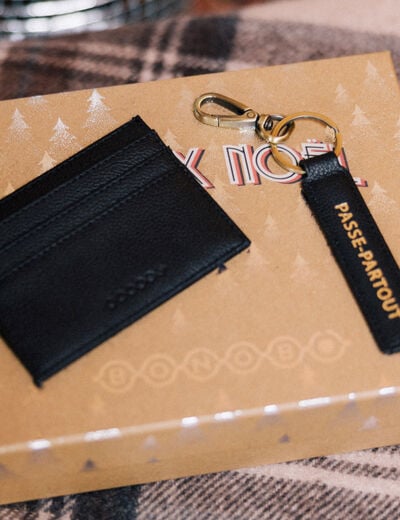 Porte-cartes et porte-clés noir homme