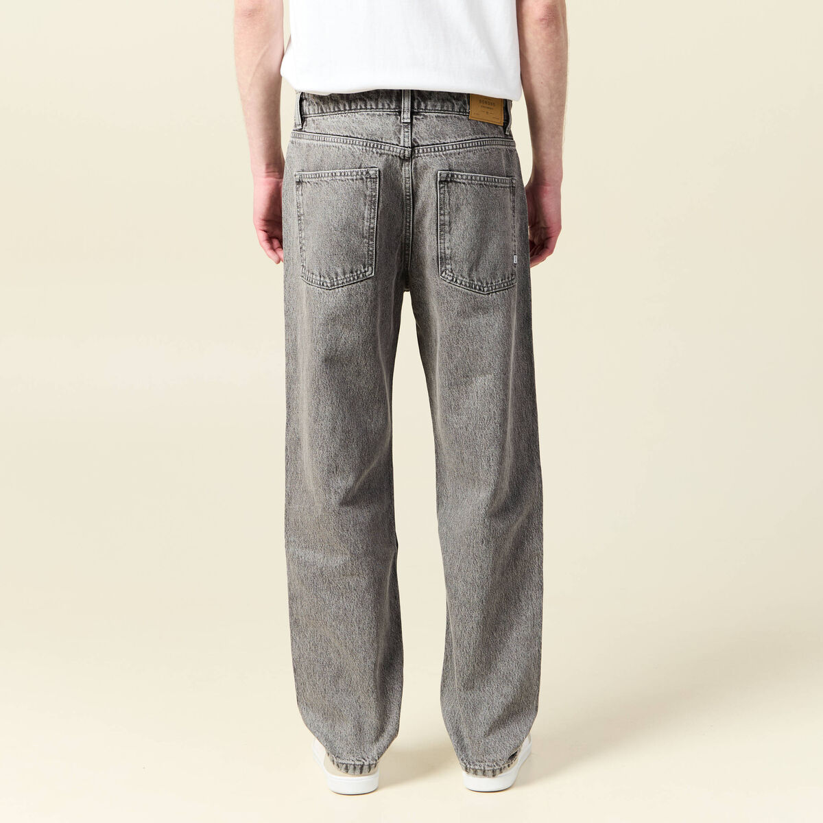 Jeans large relaxed denim gris homme