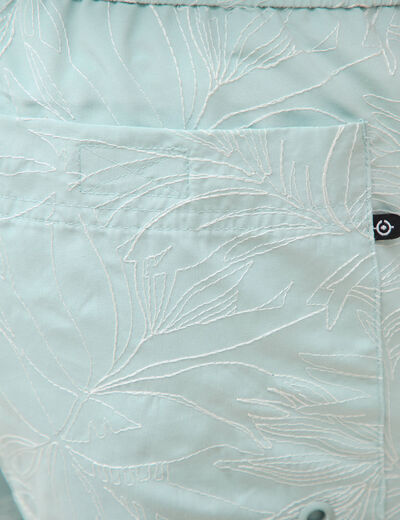 Maillot de bain avec broderie doubl&eacute; bleu gris homme