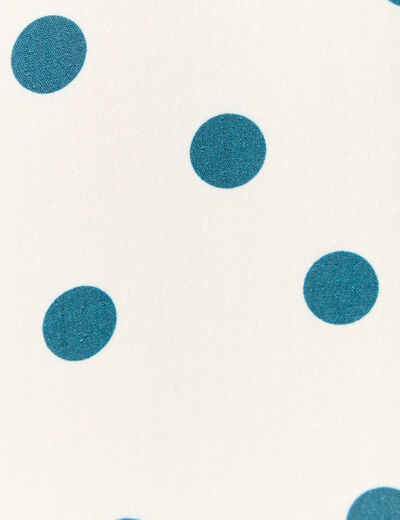 Chemise manches courtes bleu canard femme